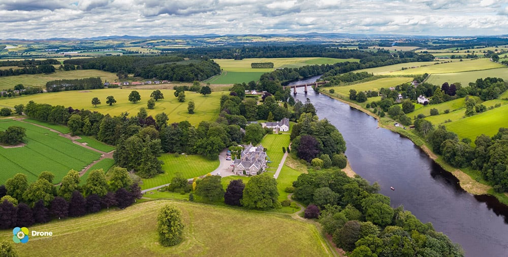 Aerial view of the Ballathie House Hotel