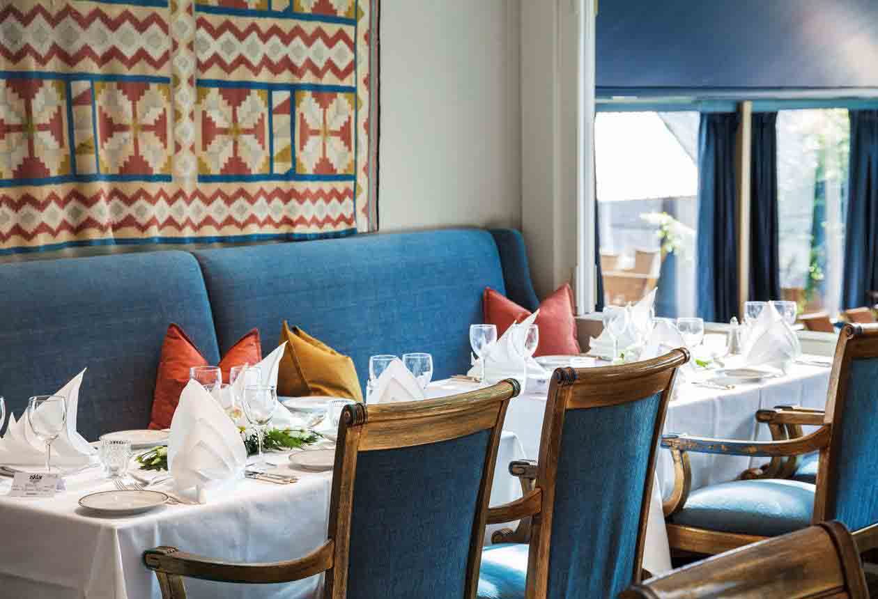 Restaurant table at Hotel Ullensvang in Norway