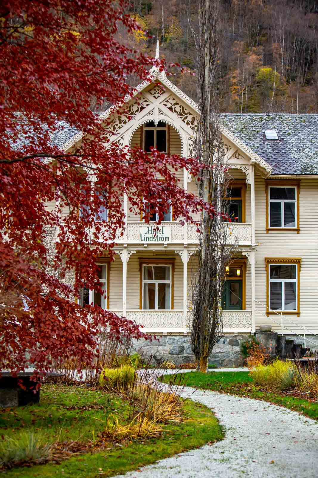 Exterior of Lindstrom Hotel in Norway