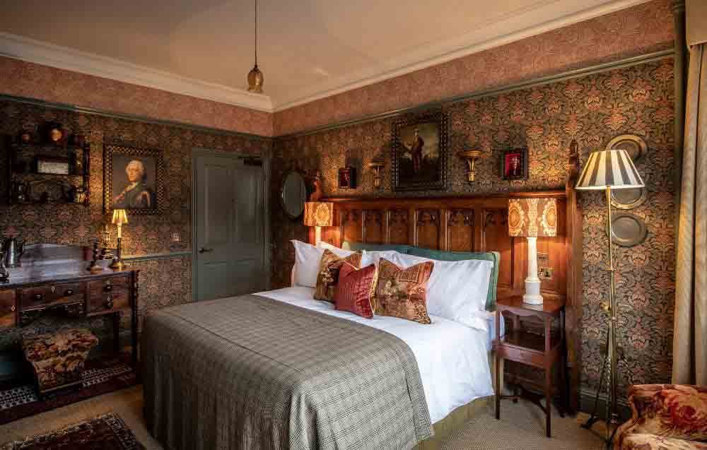 Guest bedroom at The Fife Arms hotel in Scotland