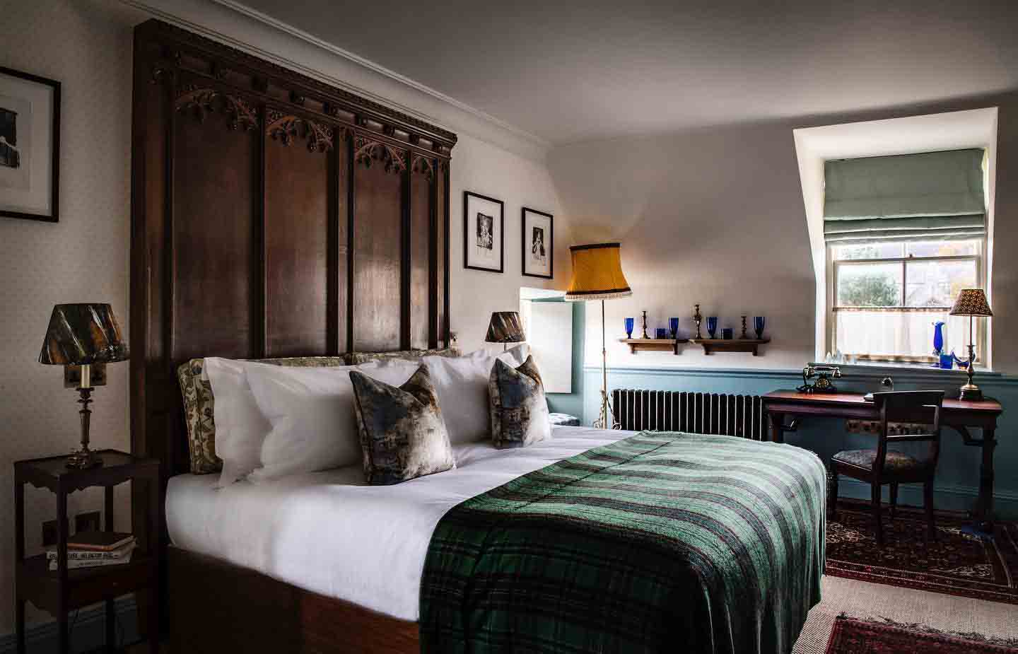 Guest bedroom at The Fife Arms hotel in Scotland