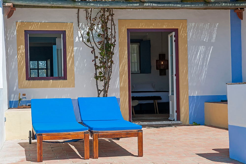 outdoor patio with lounge chairs