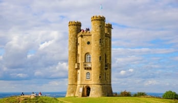 View of Broadway Tower of Worcestershire, Cotswolds in England