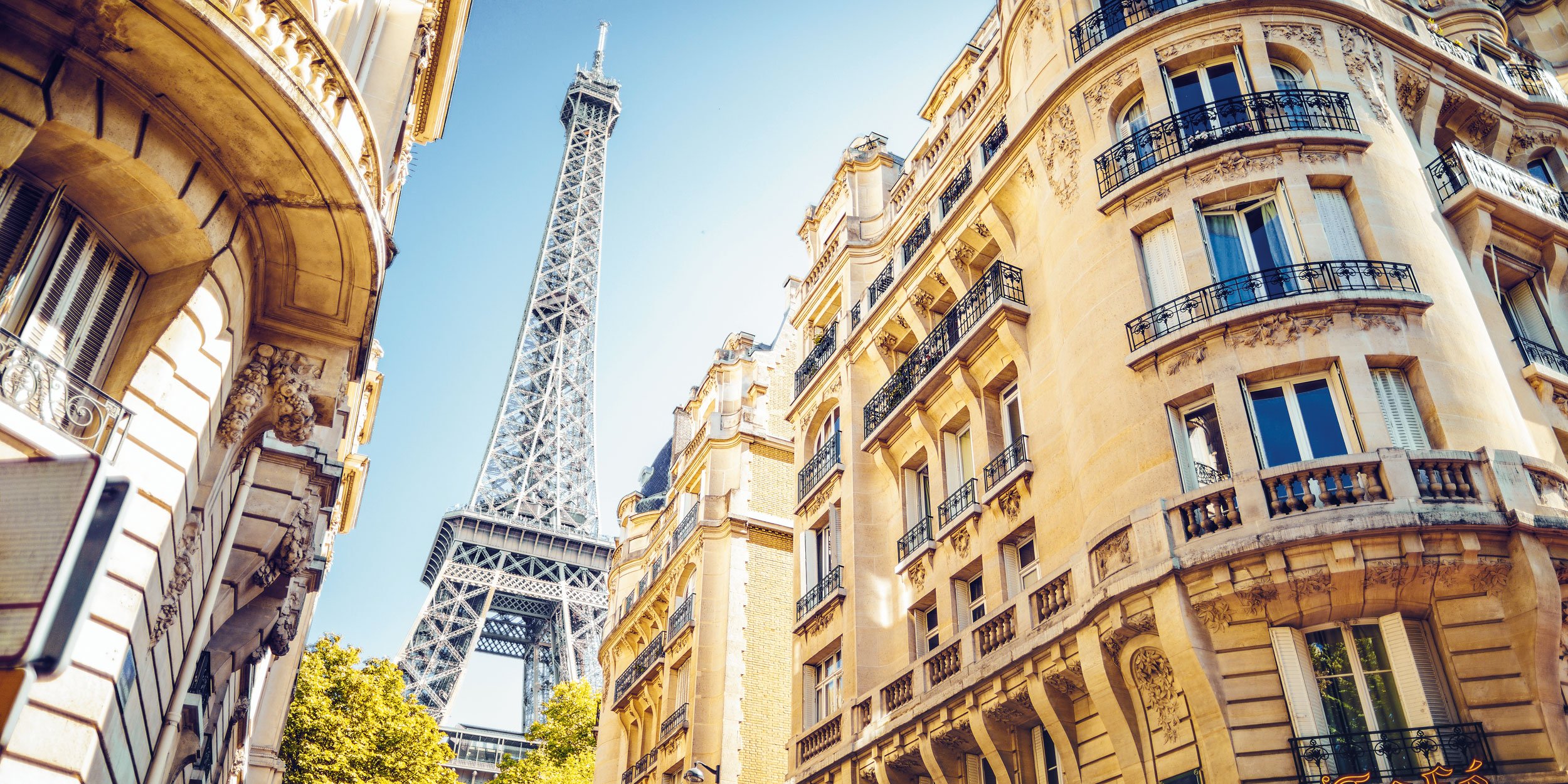 Eiffel Tower next to buildings in Paris