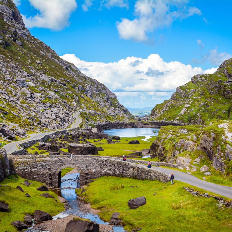 Scenic view of Gap of Dunloe in County Kerry, Ireland