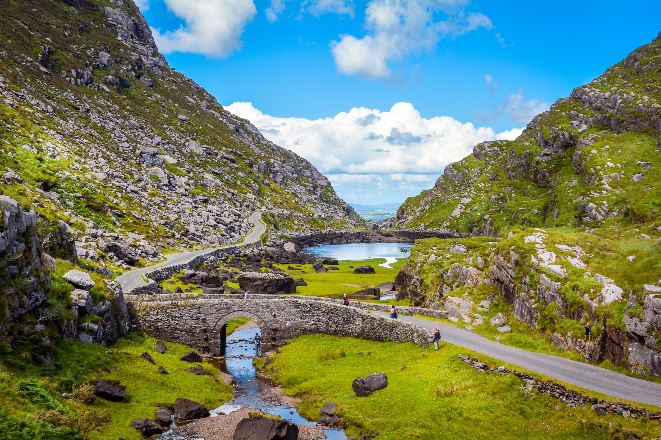 Scenic view of Gap of Dunloe in County Kerry, Ireland