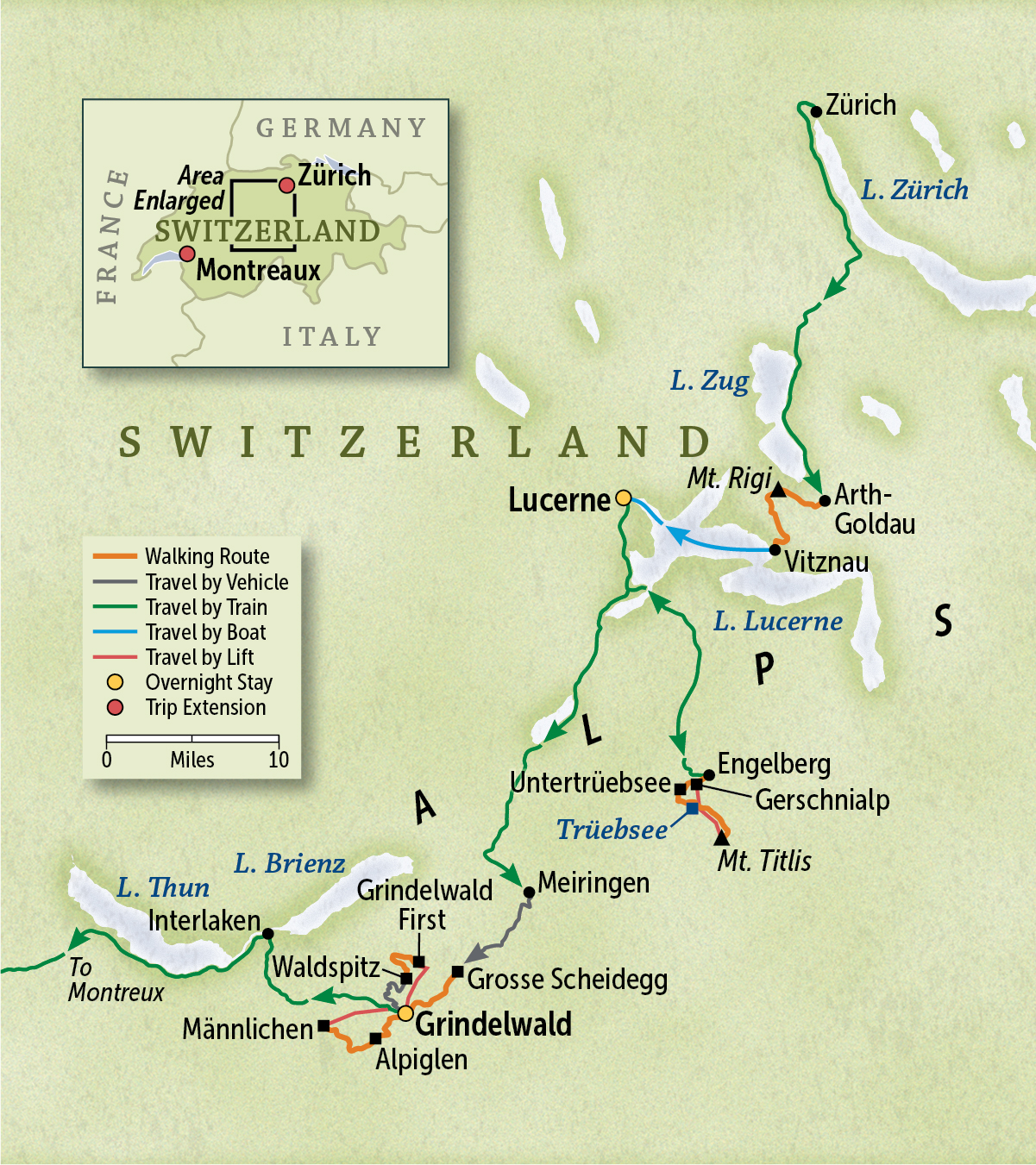 Switzerland: Zürich, Lucerne & the Alps Guided Walking Vacation