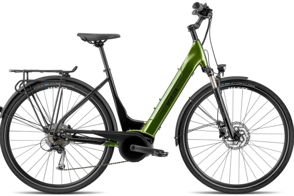 A view of Step-Through Electric-Assisted Bicycle (E-bike) – Breezer Powertrip Evo LS